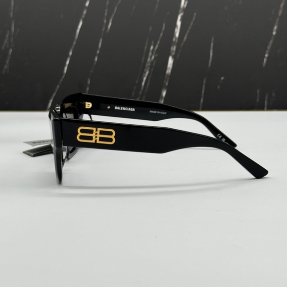NEW BB0234S 001 BALENCIAGA SQUARE BLACK WOMEN SUNGLASSES - Picture 6 of 11